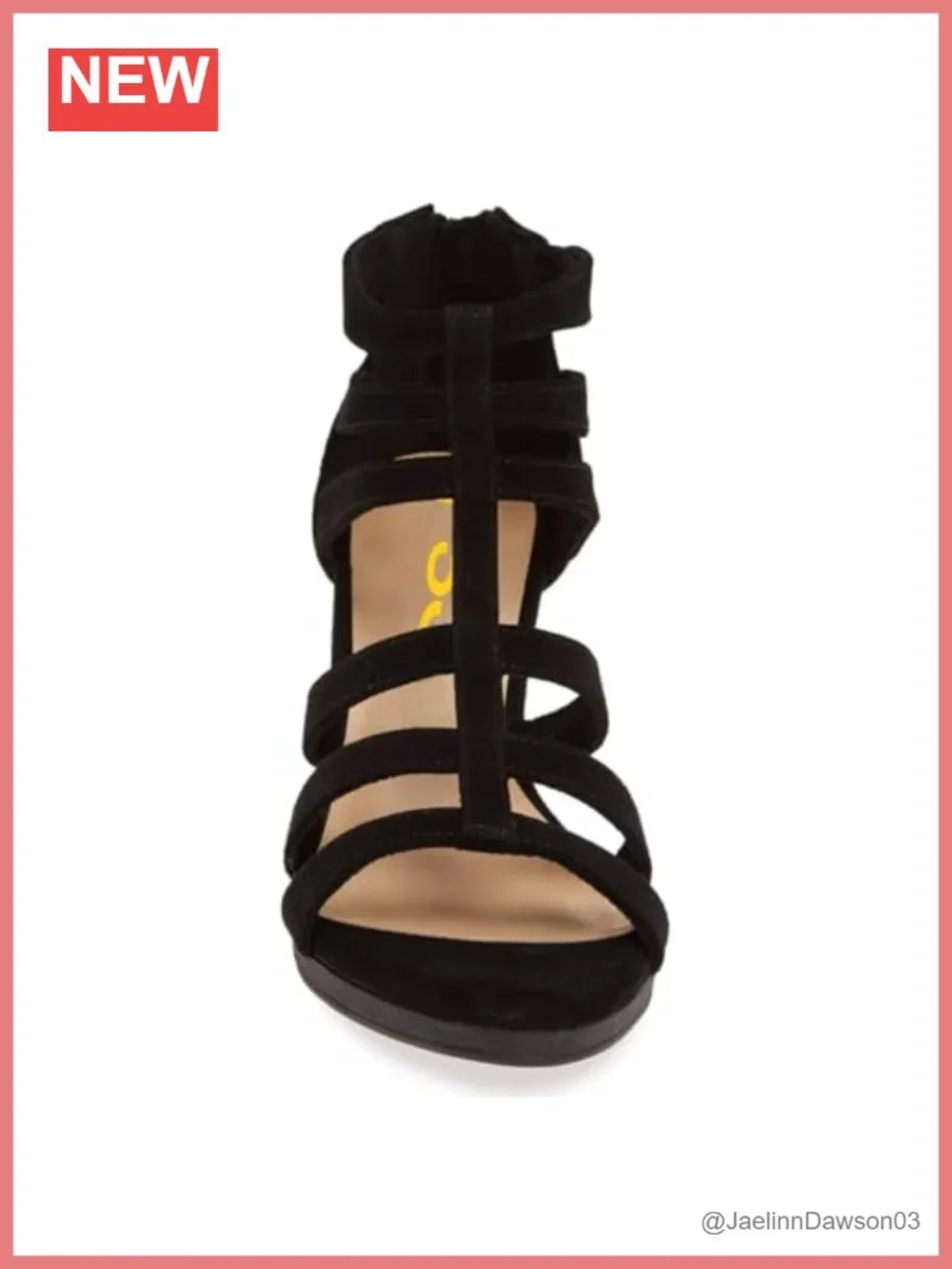 Women Chunky Mid High Heel Sandals Open Toe T-Strap Pumps Cutout Dress Party